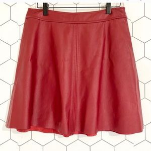 Trina Turk | Red Leather Mini Skirt - image 1